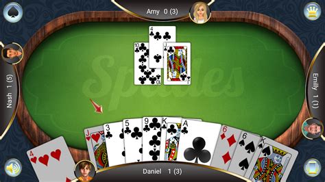 Feb 15, 2024 · Spades Royale is a trick-taking card game similar to popular top card games. However, in this social free card game, trickster spades always trump! It’s not another Solitaire game - try online spades now with additional modes: bidding, blind nil, cutthroat, nil bids, and joker. 